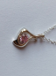 Preview: silver chain with pink zirconia pendant in free design-anchor chain 45 cm--